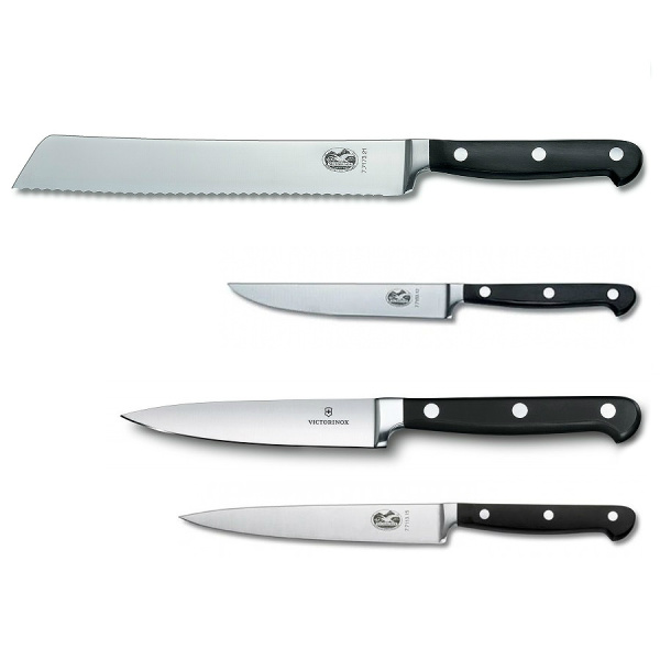 Набор Victorinox кухонный, 5 предметов, в подставке, черный