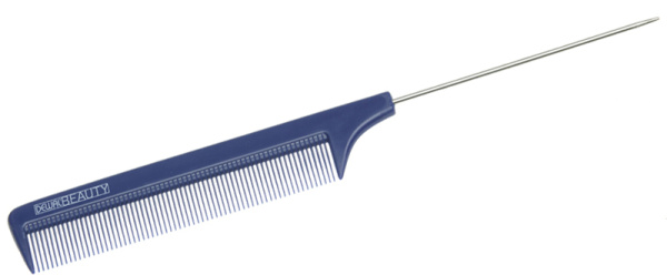 Расческа Dewal Beauty  с металлическим хвостиком синяя 22 DBS6105