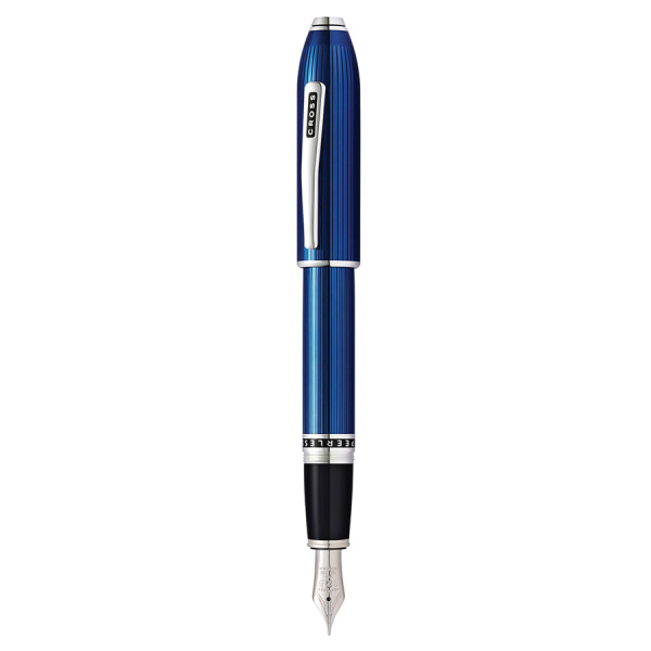 Перьевая ручка Cross Peerless Translucent Quartz - Blue Engraved Lacquer