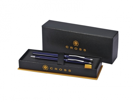 Набор подарочный Cross Classic Century - Translucent Blue Lacquer, шариковая ручка + карандаш
