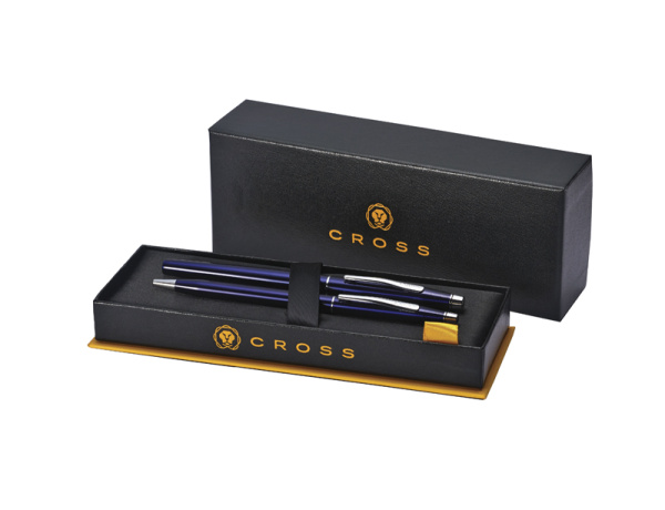 Набор подарочный Cross Classic Century - Translucent Blue Lacquer, шариковая ручка + карандаш