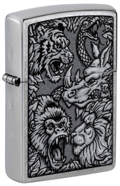 Зажигалка ZIPPO Jungle Design с покрытием Street Chrome 48567