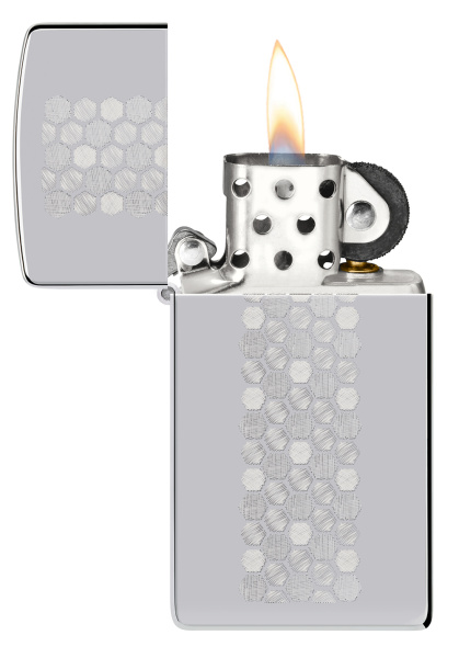 Зажигалка ZIPPO Slim® Honeycomb Design с покрытием High Polish Chrome 46270