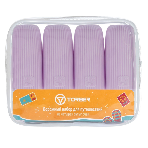 Дорожный набор бутылочек TORBER (4 пр.) TA34312PU