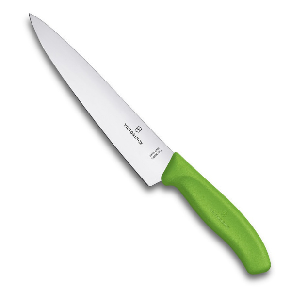 Нож Victorinox разделочный, лезвие 19 см, зеленый, в картонном блистере