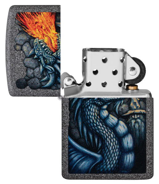 Зажигалка ZIPPO Fiery Dragon с покрытием Iron Stone 49776