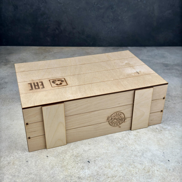 Подарочная коробка из фанеры Посылка (прямоугольная)