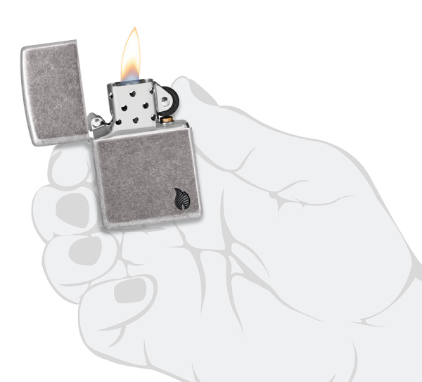 Зажигалка ZIPPO Armor® Flame c покрытием Antique Silver 46399