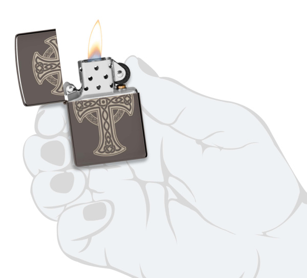 Зажигалка ZIPPO Celtic Cross Design с покрытием Black Ice® 48614