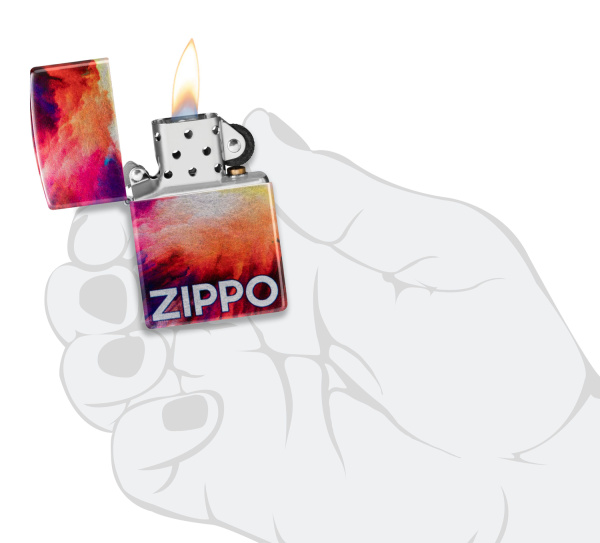 Зажигалка ZIPPO Tie Dye с покрытием 540 Tumbled Chrome 48982