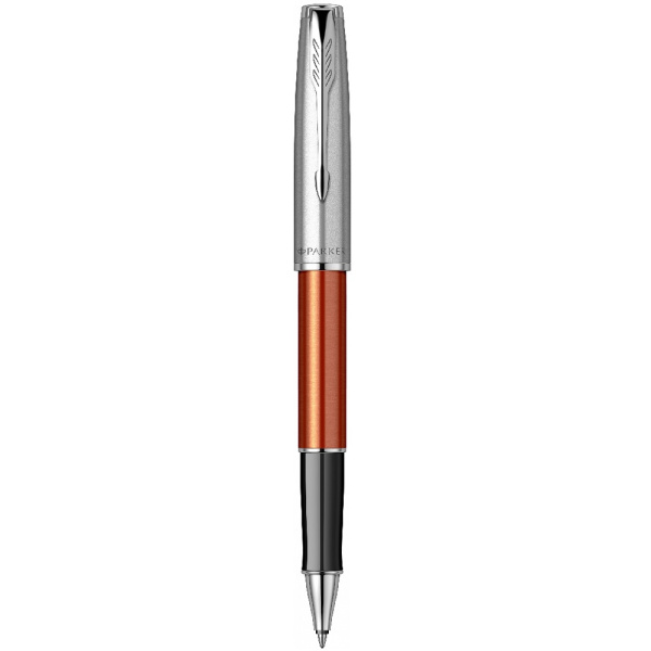 Ручка-роллер Parker "Sonnet Sand Blasted Metal&Orange Lacquer"