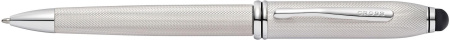 Шариковая ручка Cross Townsend Stylus со стилусом 8мм. Цвет - платиновый.