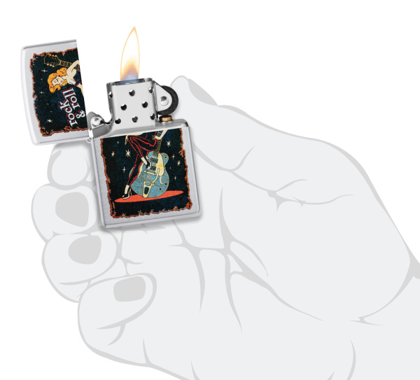 Зажигалка ZIPPO Cool Chick с покрытием Satin Chrome 48930