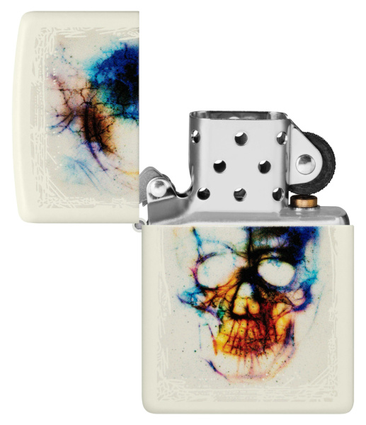 Зажигалка ZIPPO Skull Design с покрытием Glow In The Dark Green 48563