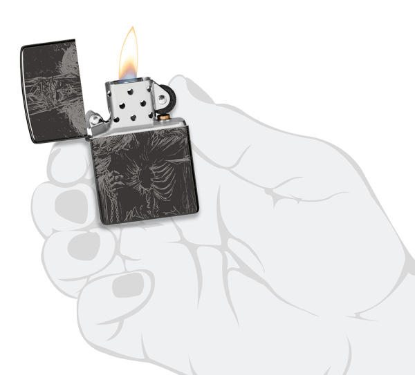 Зажигалка ZIPPO Skull King с покрытием High Polish Black 46139