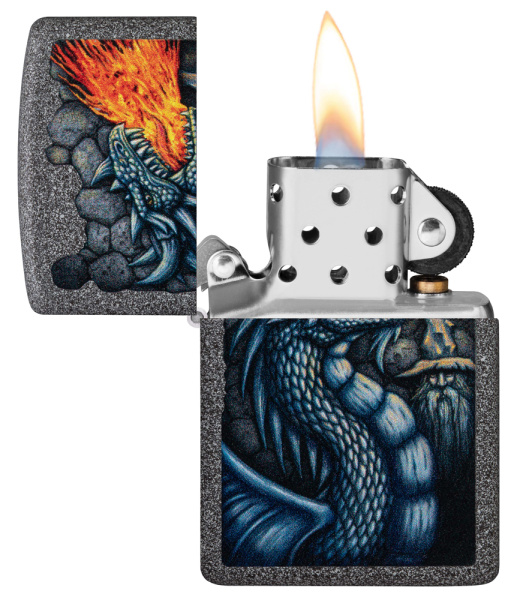 Зажигалка ZIPPO Fiery Dragon с покрытием Iron Stone 49776