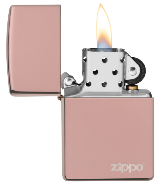 Зажигалка ZIPPO Logo с покрытием High Polish Rose Gold 49190ZL