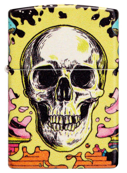 Зажигалка ZIPPO Skull Design с покрытием Glow In The Dark Green 48640
