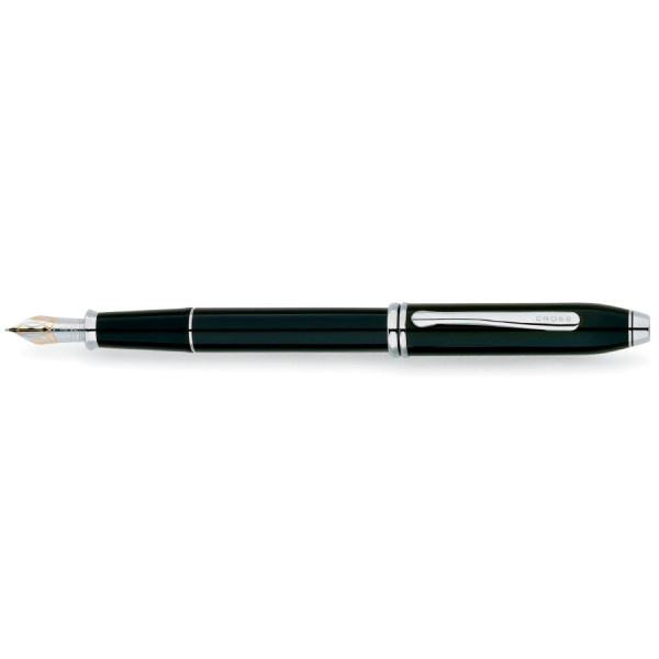 Ручка перьевая Cross TOWNSEND-BLACK LACQUER RHODIUM PLATED