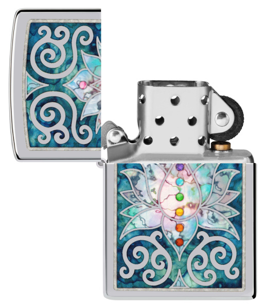 Зажигалка ZIPPO Lotus Flower с покрытием High Polish Chrome 48592