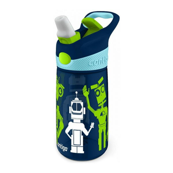 Бутылка для воды CONTIGO STRIKER NAVY BLUE ROBOTS (420 мл)