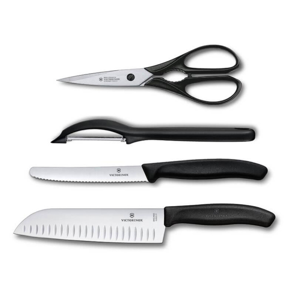 Набор Victorinox кухонный, 4 предмета, черный (подарочная упаковка)