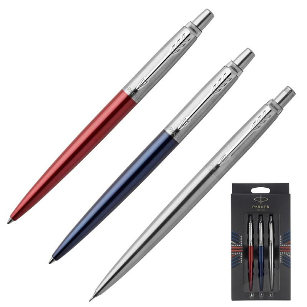 Набор Parker "Jotter London Trio": шариковая ручка + гелевая ручка + механический карандаш