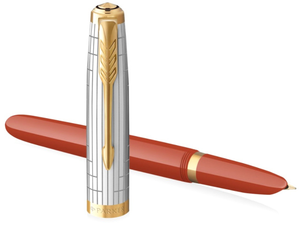 Ручка перьевая Parker 51 Premium, Red / Silver GT, F