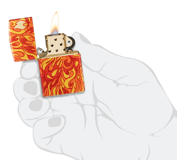 Зажигалка ZIPPO Fire с покрытием 540 Tumbled Brass 48981