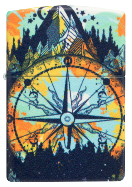 Зажигалка ZIPPO Compass с покрытием Glow In The Dark Green 49805