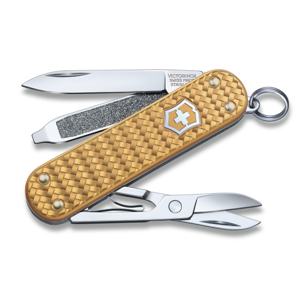 Нож-брелок Classic SD Precious Alox Brass Gold VICTORINOX