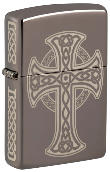 Зажигалка ZIPPO Celtic Cross Design с покрытием Black Ice® 48614