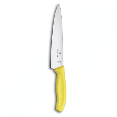 Нож Victorinox разделочный, лезвие 19 см, желтый, в картонном блистере