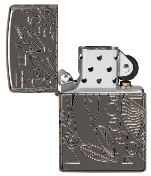 Зажигалка ZIPPO Armor® Wicca Design с покрытием Black Ice® 49689