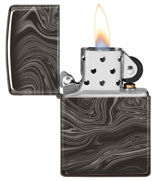 Зажигалка ZIPPO Marble Pattern с покрытием High Polish Black 49812