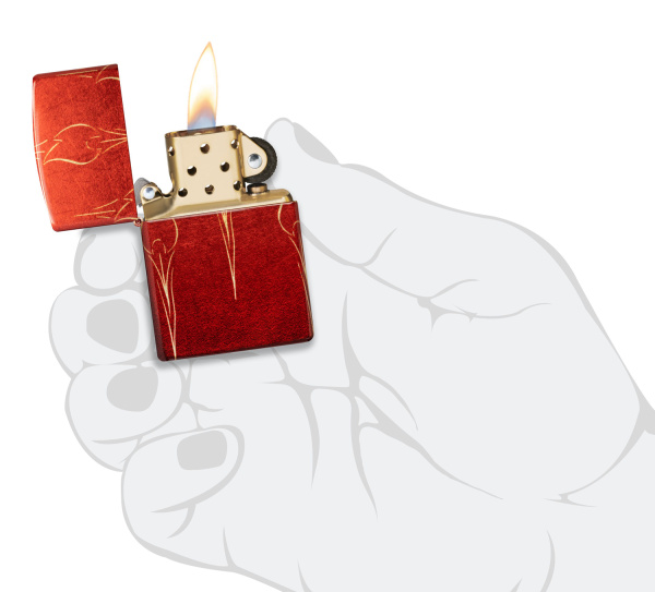 Зажигалка ZIPPO Ombre Flames с покрытием 540 Tumbled Brass 48510