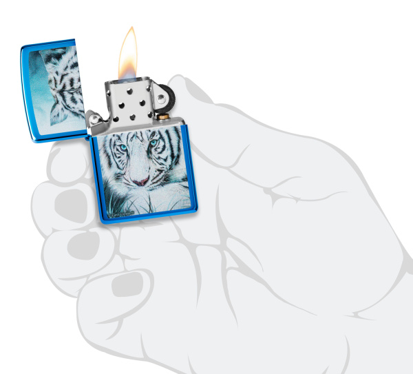 Зажигалка ZIPPO White Tiger с покрытием High Polish Blue 48951