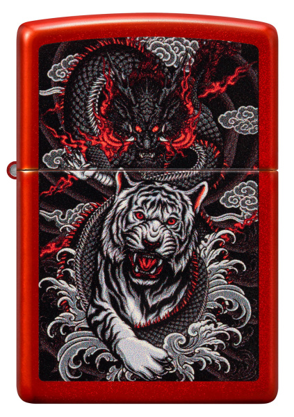 Зажигалка ZIPPO Dragon Tiger Design с покрытием Metallic Red 48933