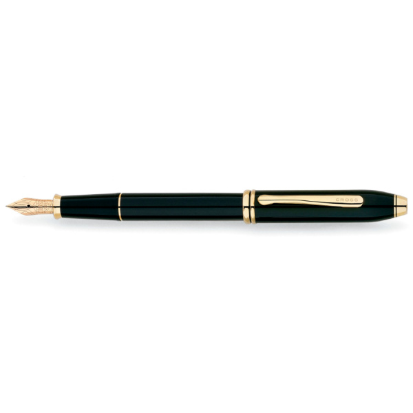 Ручка перьевая Cross TOWNSEND-BLACK LACQUER GOLD PLATED