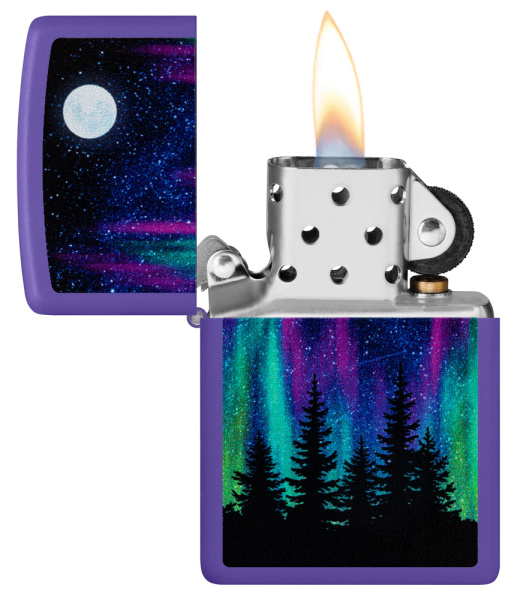 Зажигалка ZIPPO Night In The Forest с покрытием Purple Matte 48565