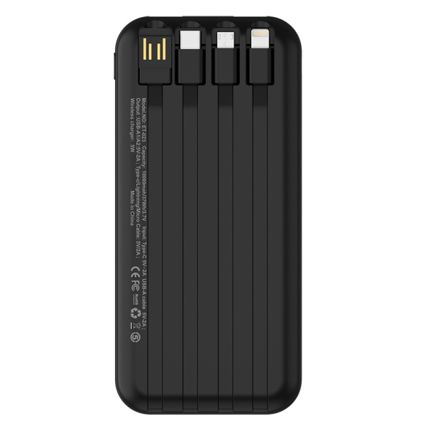 Внешний аккумулятор Authority с беспроводной зарядкой (5W), 10000 mAh, чёрный