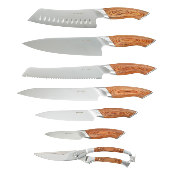 Набор кухонных ножей OKROSHKA ТРЮФЕЛЬ в подставке OK120PW-SET