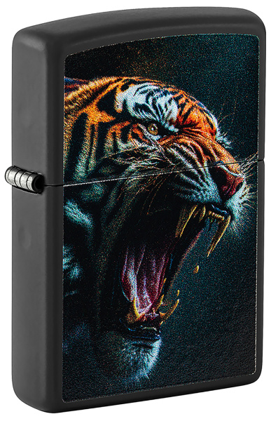 Зажигалка ZIPPO Tiger Roar Design с покрытием Black Matte 46241