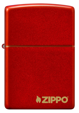 Зажигалка ZIPPO Логотип с металлизированным красным покрытием | Logo Metallic Red 49475ZL