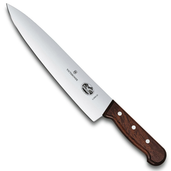 Нож Victorinox Rosewood разделочный, лезвие 25 см, коричневый, в подарочной коробке