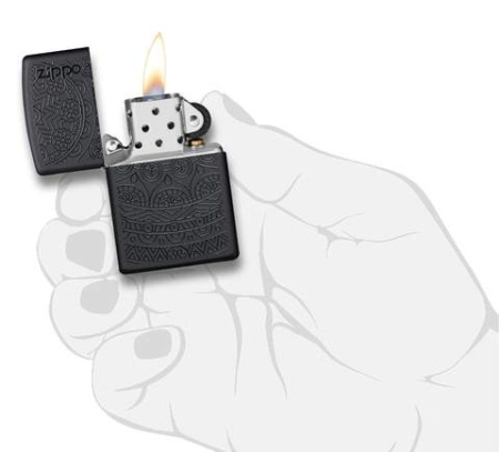 Зажигалка ZIPPO Tone on Tone Design с покрытием Black Matte 29989