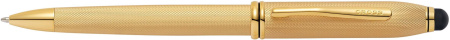 Шариковая ручка Cross Townsend Stylus со стилусом 8мм. Цвет - золотистый.
