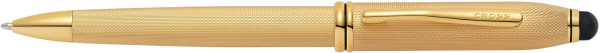 Шариковая ручка Cross Townsend Stylus со стилусом 8мм. Цвет - золотистый.