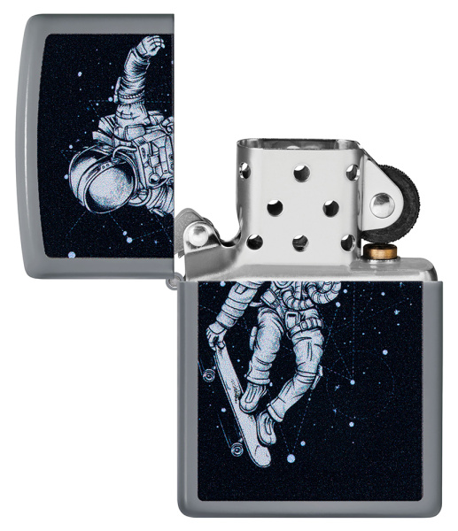 Зажигалка ZIPPO Skateboarding Astronaut с покрытием Flat Grey 48644