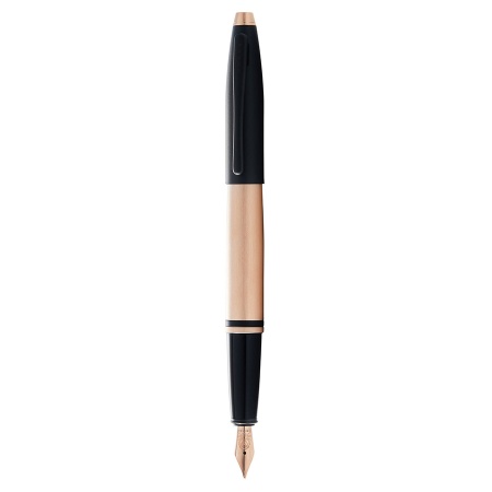 Перьевая ручка Cross Calais - Brushed Rose Gold Plate and Black Lacquer, M
